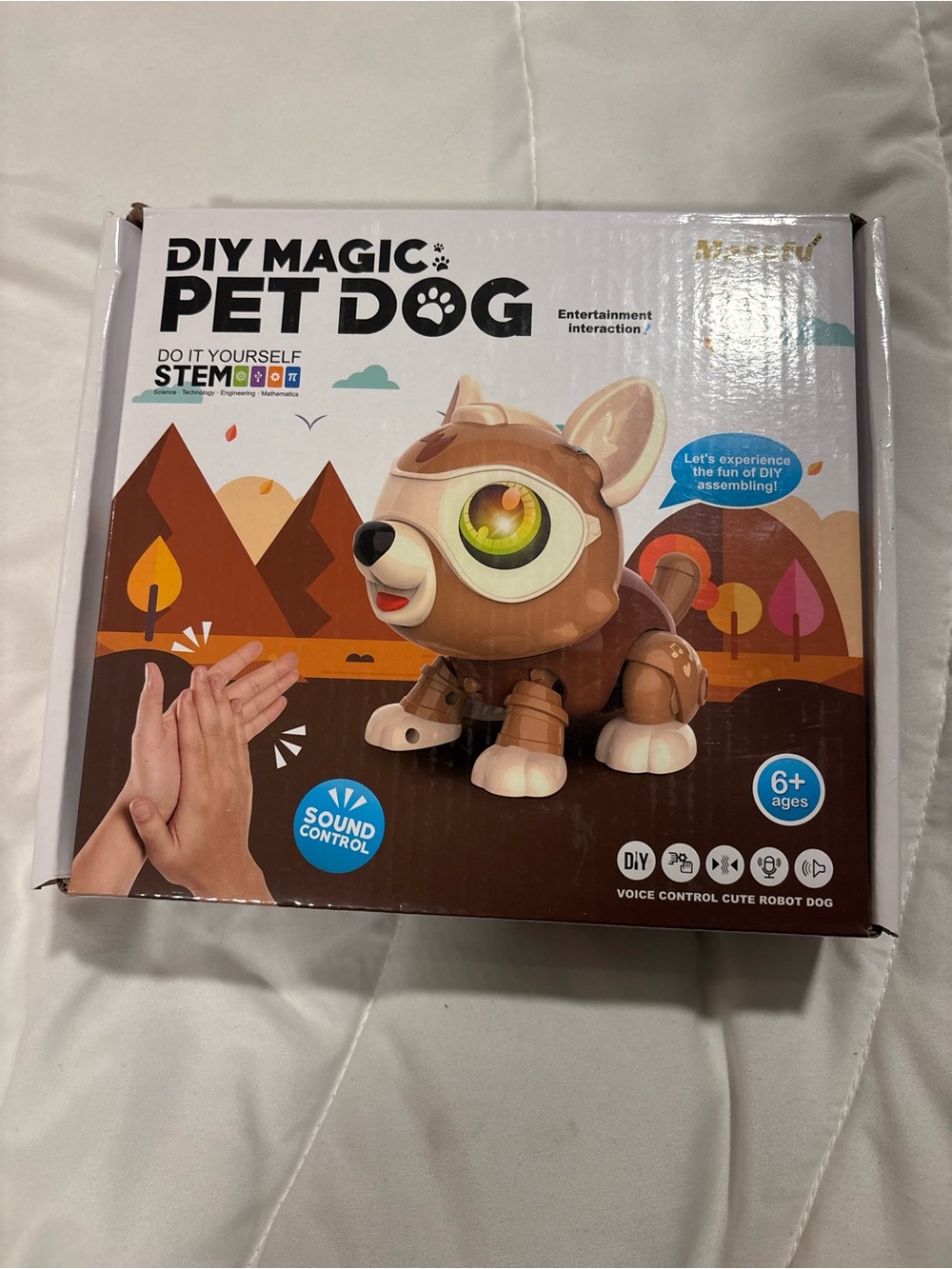 Stem DIY Magic Pet Dog Toy Robot Voice Controlled (Brown)
